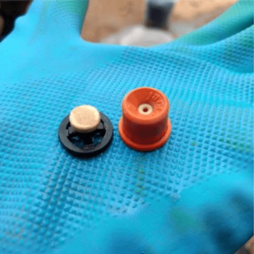 Bico de pulverizador limpo após manutenção